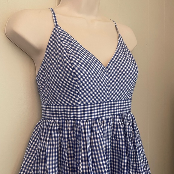 Beautiful J. Crew Collection Cotton Blue and White Gingham Maxi Dress - Picture 4 of 11